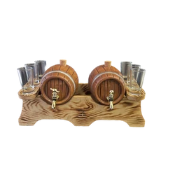 Pálinkás készletek kerámia hordóval