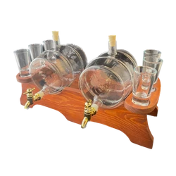 Pálinkás készletek üveghordóval