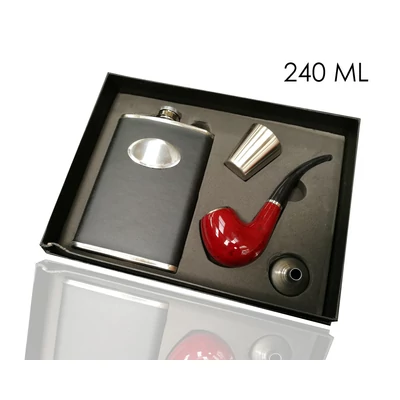 Flaska szett+pipa dobozban