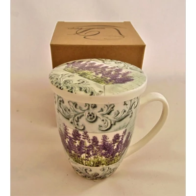 Levendulás szűrős teás bögre