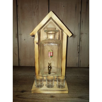 Házikós készlet üveg hordóval natúr