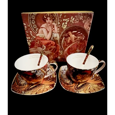 Páros teáskészlet Mucha