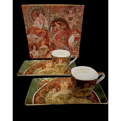 Páros mokkás  csésze+ alj Mucha