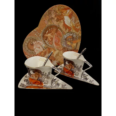 Mucha porcelán 2 személyes teáskészlet