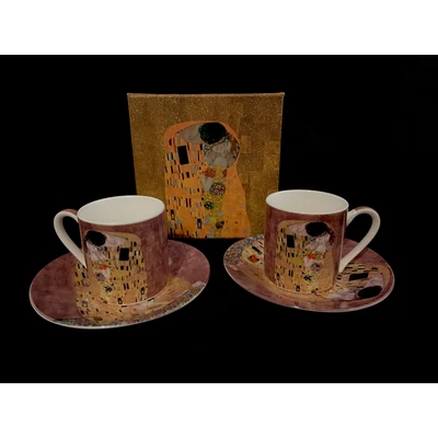 Klimt porcelán mokkás készlet  csók