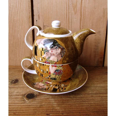 Egyszemélyes teás porcelán Klimt "csók"