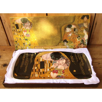 Tálca porcelán Klimt csók sütis