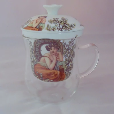 Szűrős teásbögre Mucha