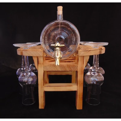 Pálinkás készlet grappás poharakkal natúr