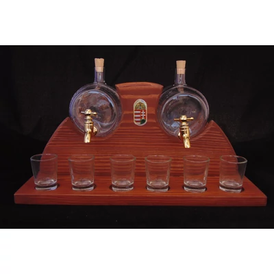 Pálinkás készlet dupla félköríves 