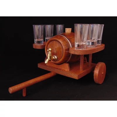  Pálinkás készlet szekér alakú kerámia