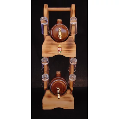 Pálinkás készlet  emeletes kerámia hordós