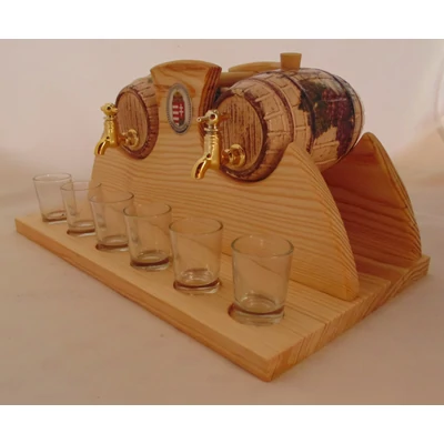Pálinkás készlet 2 hordós deko