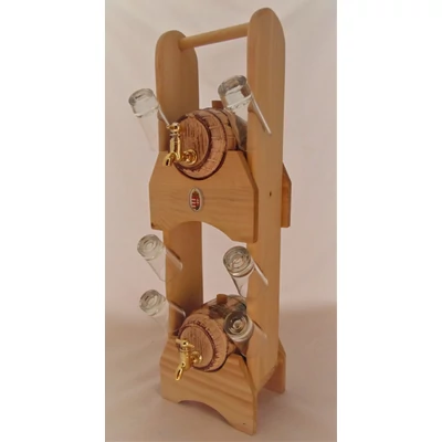 Pálinkás készlet kerámia hordóval