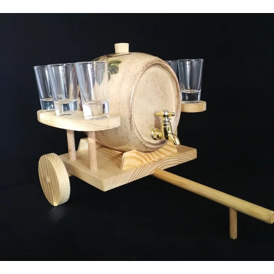 Pálinkás készlet szekér deko 1,5 liter