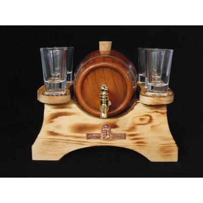 Pálinkás készlet egyhordós natúr kerámia