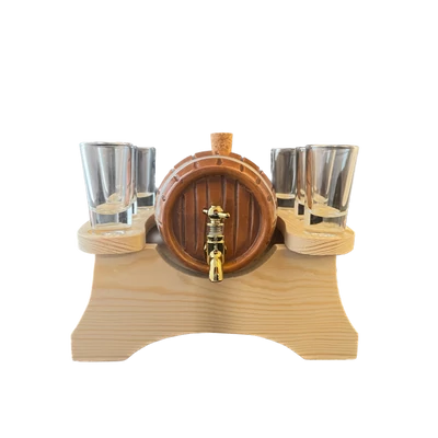 Pálinkás készlet egyhordós kerámia natúr