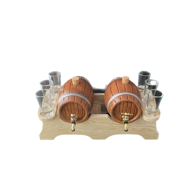 Pálinkás készlet duplahordós kerámia natúr