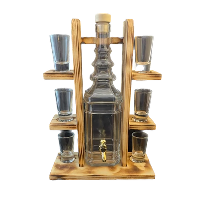 Pálinkás készlet polcos katalánó égetett