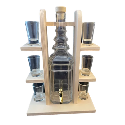 Pálinkás készlet polcos katalánó natúr