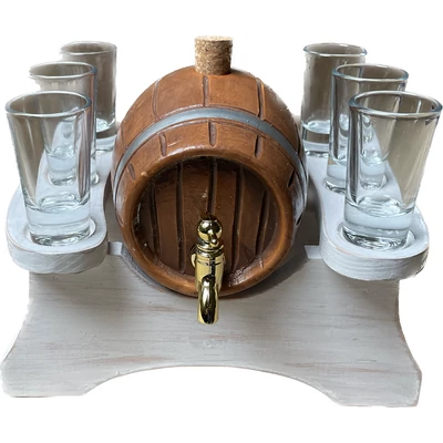 Pálinkás készlet Vintage egyhordós